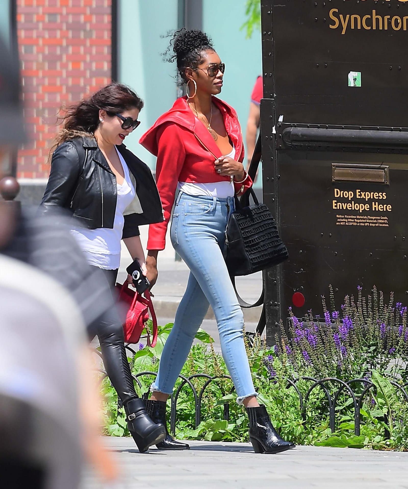 Jessica White steps out in NYC - Leather Jacket 4