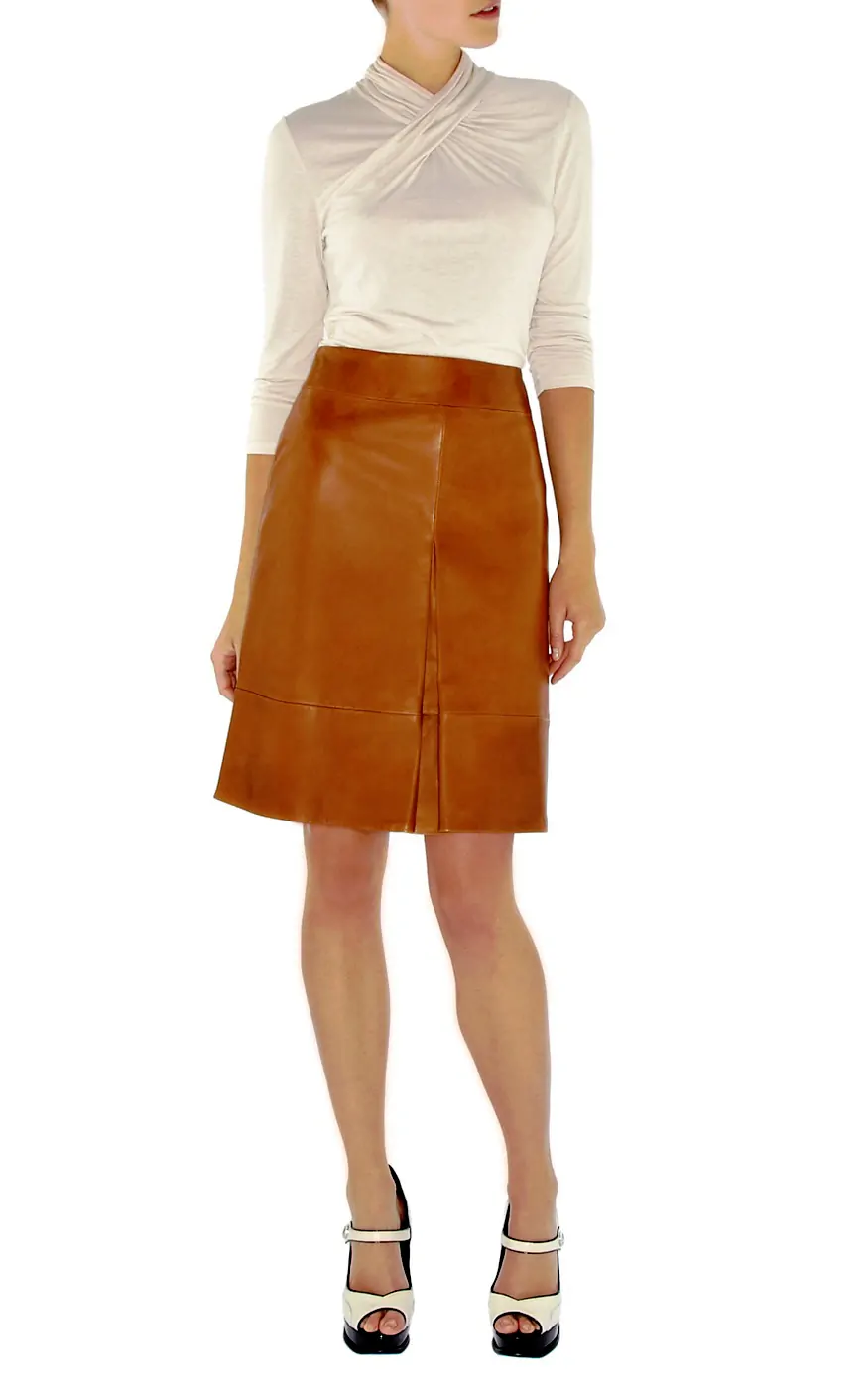Womens Leather Skirts & Shorts - LSK014 1