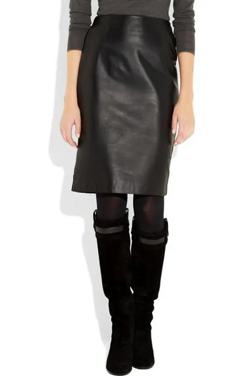 Womens Leather Skirts & Shorts - LSK022 1