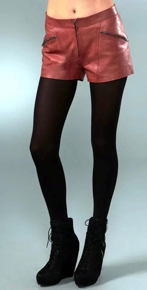 Womens Leather Skirts & Shorts - LSK078